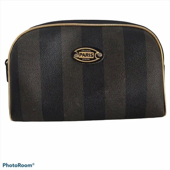 NWOT - Vintage Matryoshka Makeup Bags - 2 Original Paris Design Wide Stripe Bags - Picture 3 of 14